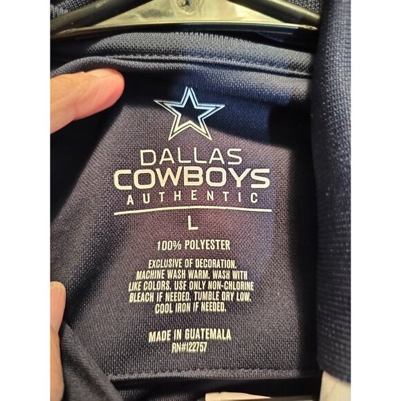 M795) Dallas Cowboys Authentic Men's Large Short Sleeve Polo Shirt - Picture 4 of 4